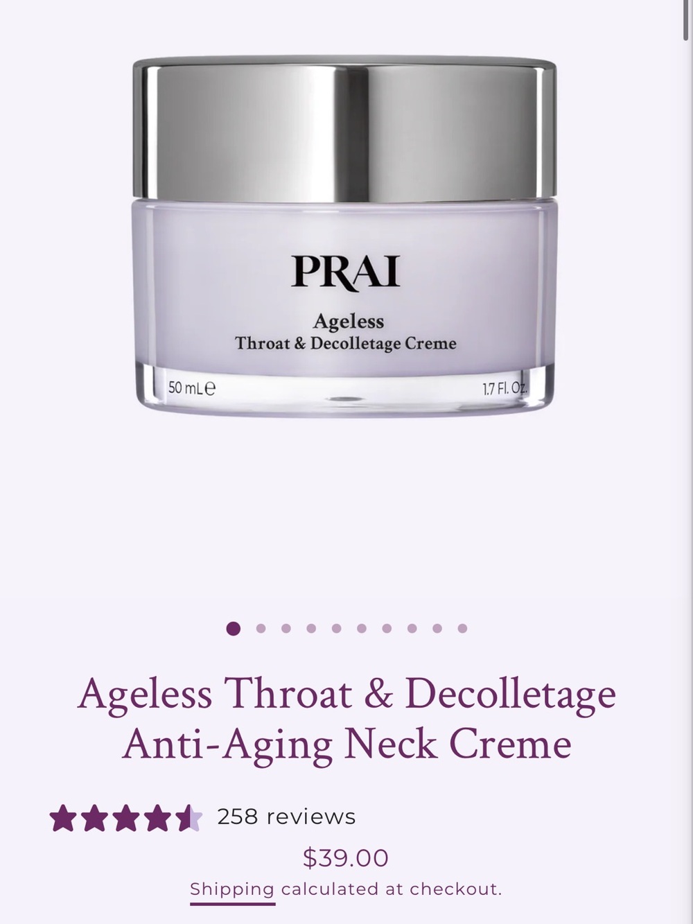 Prai ageless neck cream anti-aging $39